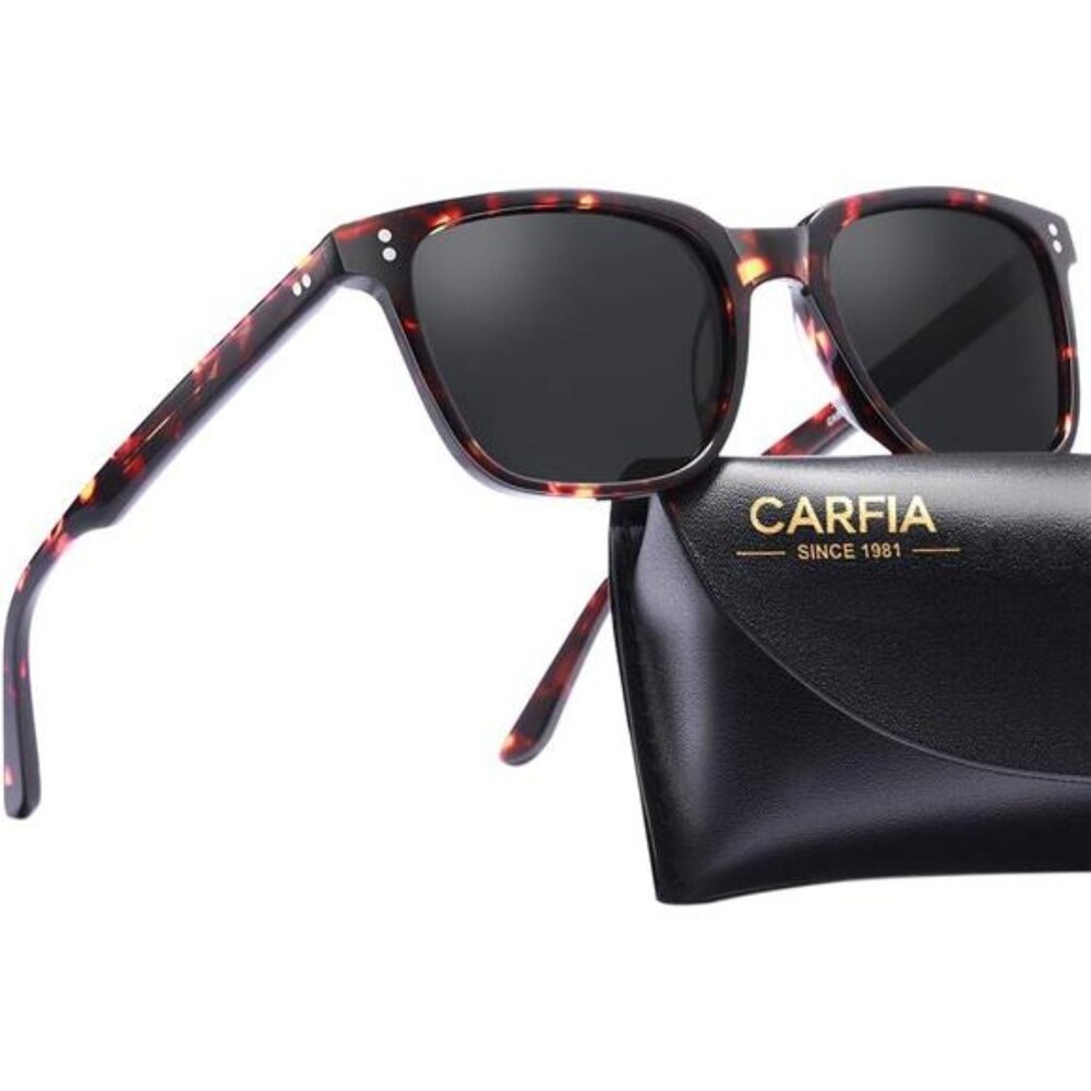 Mens Polarized Sunglasses UV400 Protection Driving Fishing Square Acetate Shades
